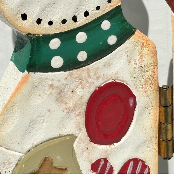 5 Panel Wooden Folding Snowman Decor Winter Holiday 13” - Picture 6 of 14